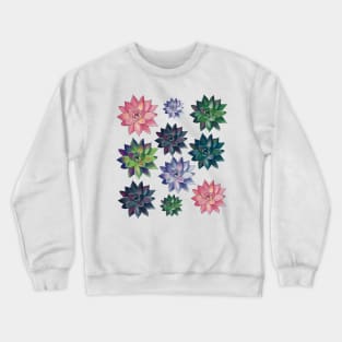 Colorful Succulent Watercolor Pattern Crewneck Sweatshirt